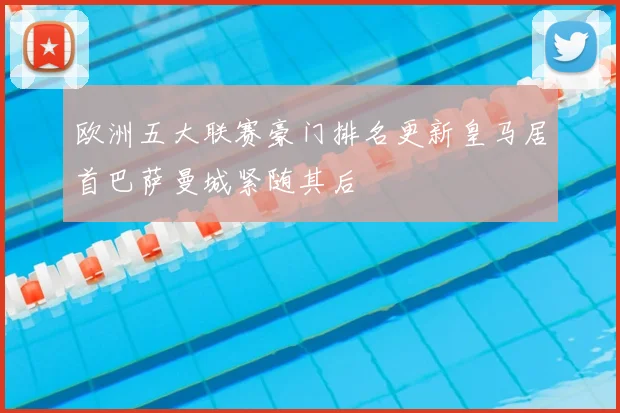 欧洲五大联赛豪门排名更新皇马居首巴萨曼城紧随其后